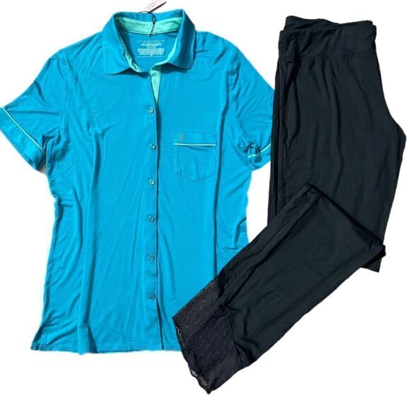 Victorias Secret Ultra Soft Modal Button Down top & soft leggings pajama set S - Picture 1 of 6